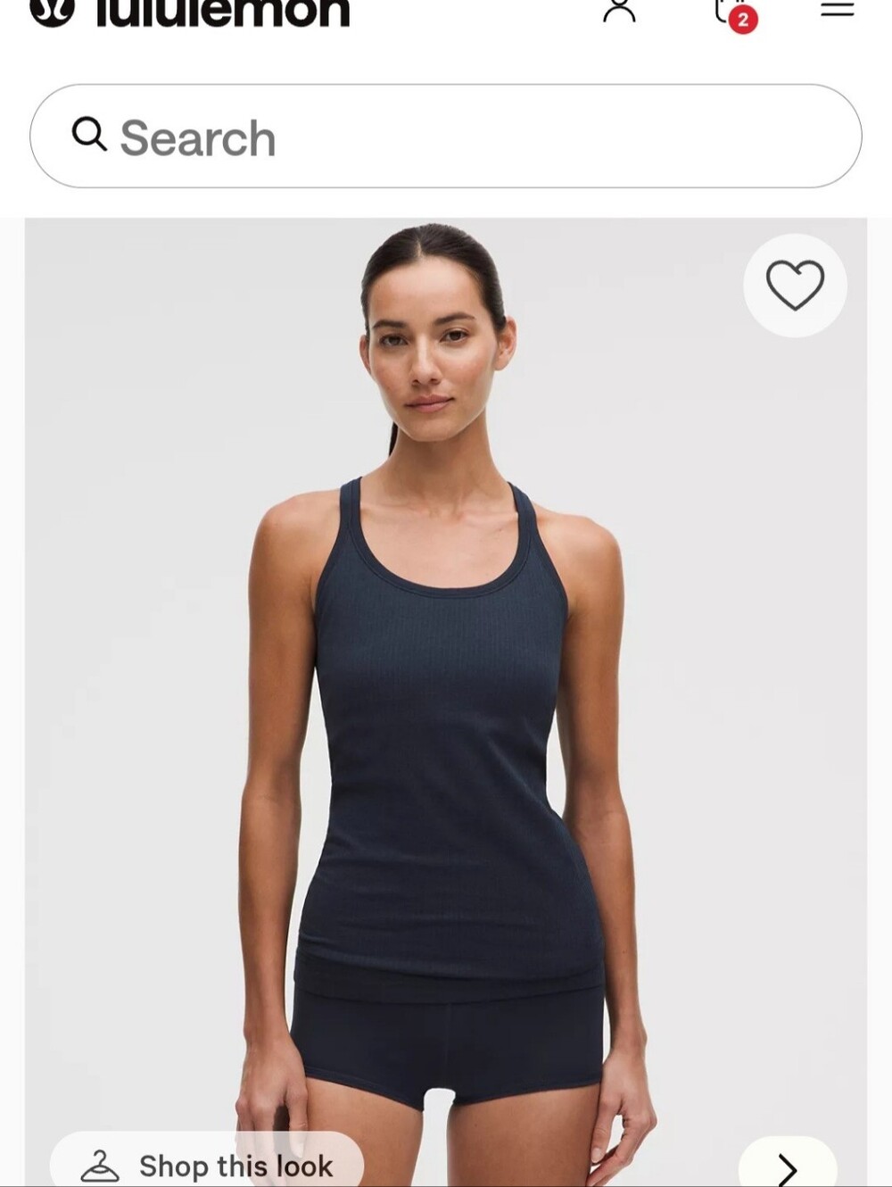 Lululemon Ribbed Racerback Tank Top Navy Blue Size 8 Like New